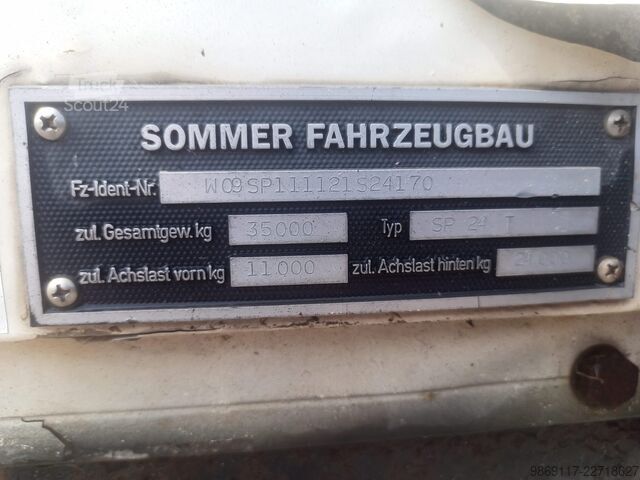 Brandalı açık yarı römork SOMMER SP 24 T -B-CU