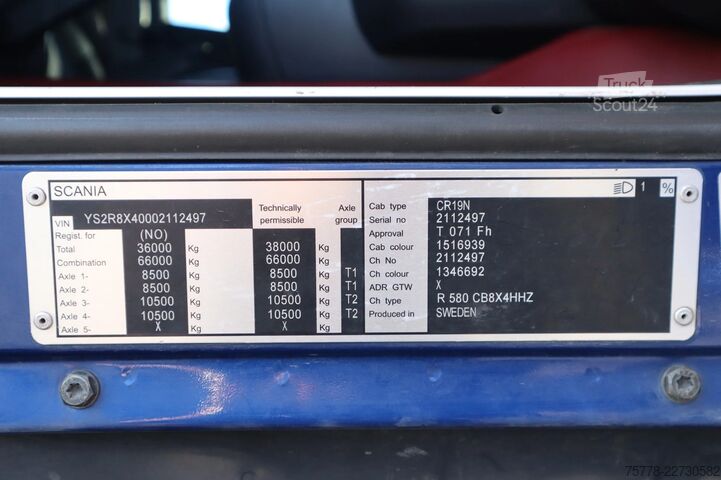 Damperli kamyon Scania R580 V8 | 8X4 | RETARDER | FULL STEEL | BIG AXL...