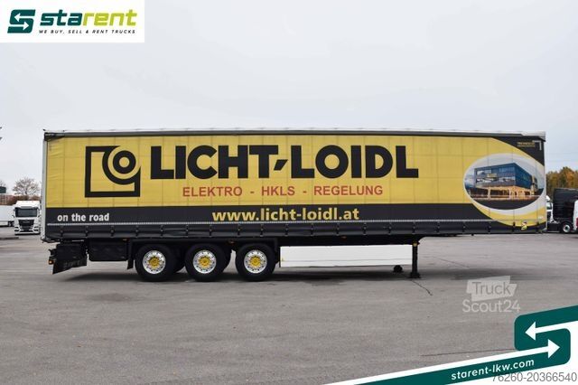 Открытый полуприцеп с тентом KRONE Tautliner, Hubdach, Liftachse, Alcoa, Palka, XL