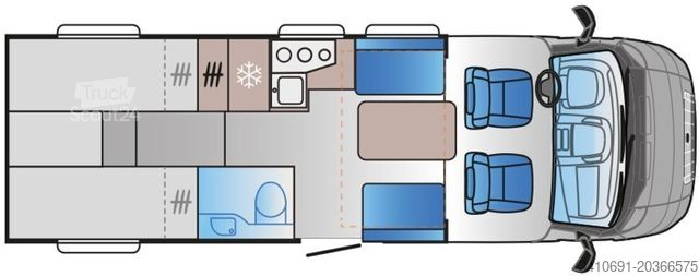 Halvintegrerad husbil SUNLIVING S 72DL X-TRA 165PS Combi 6 Heizung Alu-Felgen