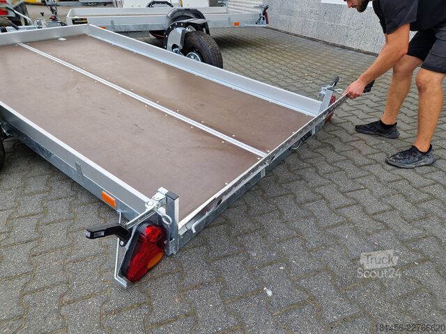 автомобилен ремарке trailershop Senklift Maschinen Motorrad Transport