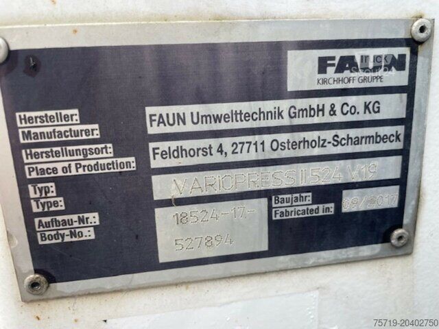 Garbage truck Mercedes-Benz 2635 Econic 6x2 Faun/Zöller