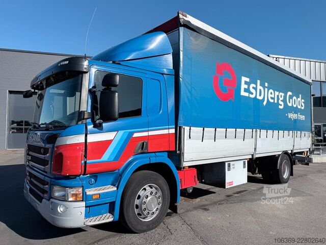 Φορτηγό πλατφόρμα με μουσαμά SCANIA P280 4x2 Euro 5 7,7 m Curtainsider and Tailli