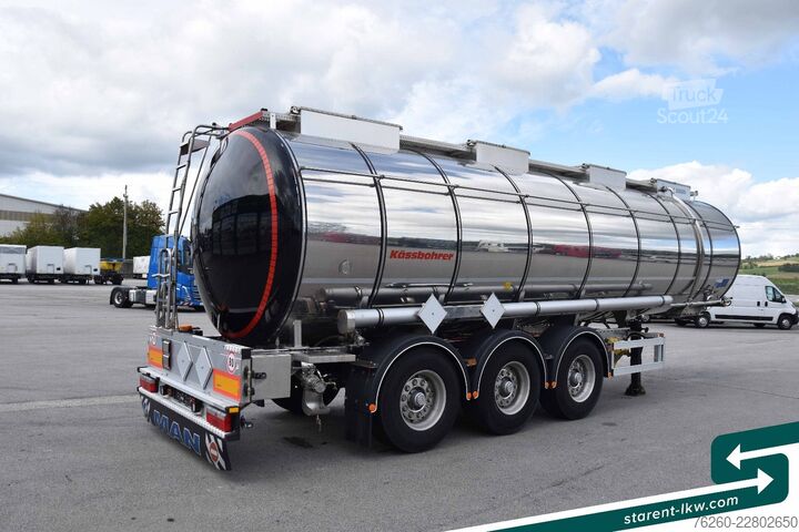 Tanksemihenger KÄSSBOHRER Chemietank, ADR, 30.000L, Liftachse, Alufelgen