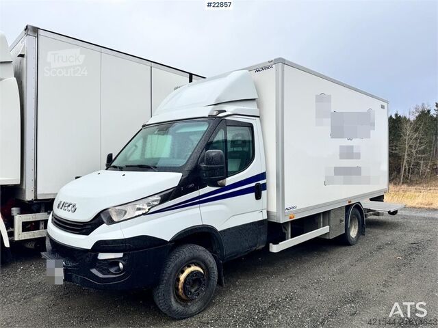 Box body Iveco 70C18 box truck with tail lift and 3 sets of tires