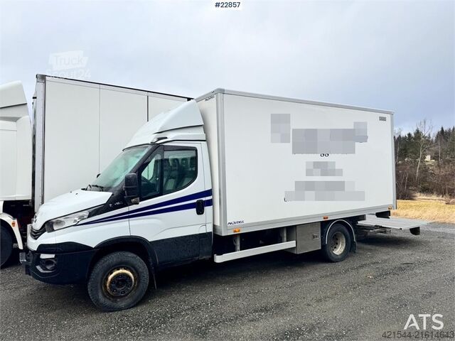Box body Iveco 70C18 box truck with tail lift and 3 sets of tires