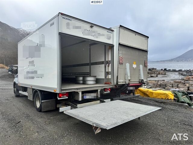 Box body Iveco 70C18 box truck with tail lift and 3 sets of tires