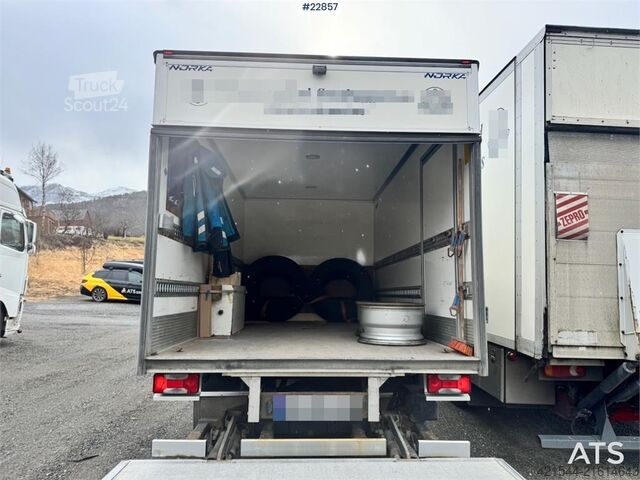 Box body Iveco 70C18 box truck with tail lift and 3 sets of tires