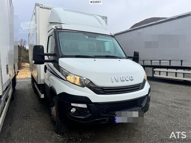 Box body Iveco 70C18 box truck with tail lift and 3 sets of tires