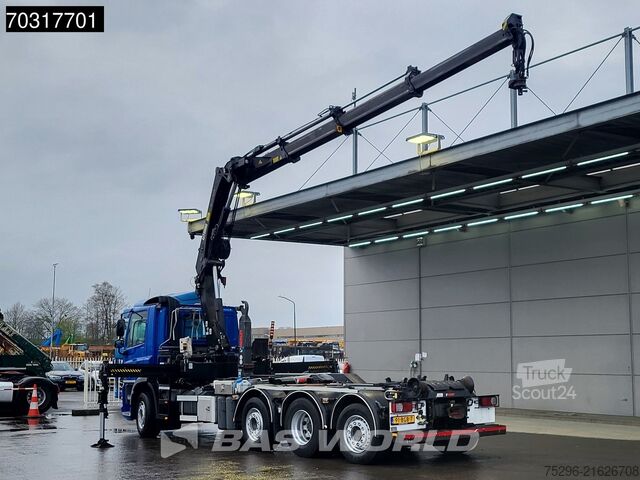Containertransport (haakarmsysteem) DAF CF 400 8X2 HIAB 244 EP-3 Hipro Crane Kran HIAB ...