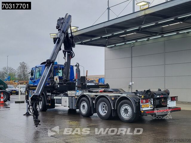 Containertransport (haakarmsysteem) DAF CF 400 8X2 HIAB 244 EP-3 Hipro Crane Kran HIAB ...