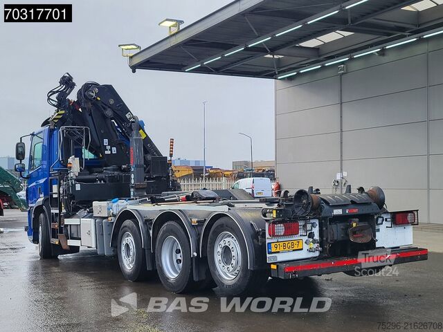 Containertransport (haakarmsysteem) DAF CF 400 8X2 HIAB 244 EP-3 Hipro Crane Kran HIAB ...