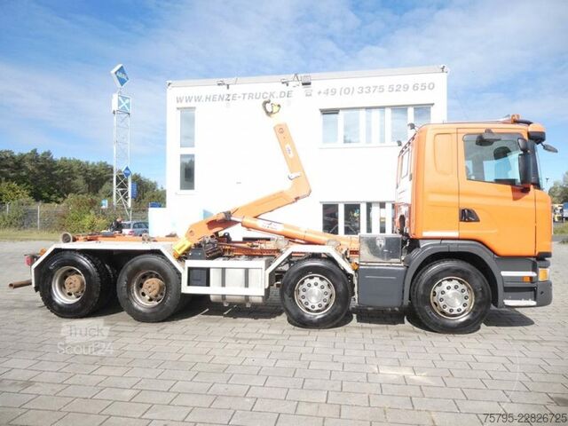 شاحنة قلّابة بذراع تحميل متحرك SCANIA G 410/8x4 Abrollkipper AP Achsen