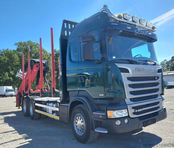 Camión maderero Scania R490 6x4 Euro 6 Kurzholz Palfinger AHK (2)
