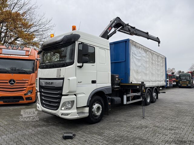 Vrachtauto met open laadbak Daf XF480 6X2*4 Kran Hiab X-HiDuo 188