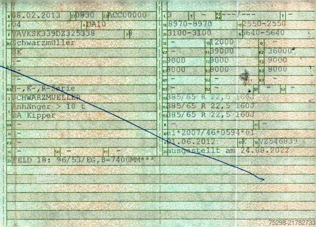 Kippers oplegger SCHWARZMÜLLER SK / Liftachse