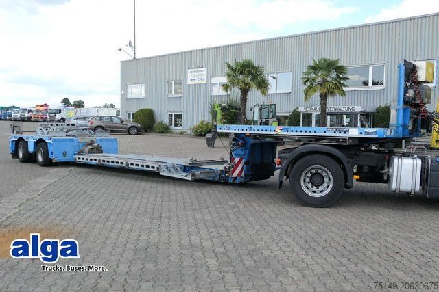 Reboque de plataforma rebaixada MEUSBURGER MPG 2, ausziehbar, verbreiterbar, Radmulden, BPW
