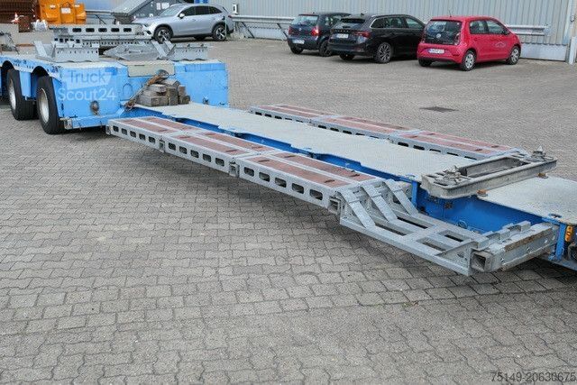 Reboque de plataforma rebaixada MEUSBURGER MPG 2, ausziehbar, verbreiterbar, Radmulden, BPW