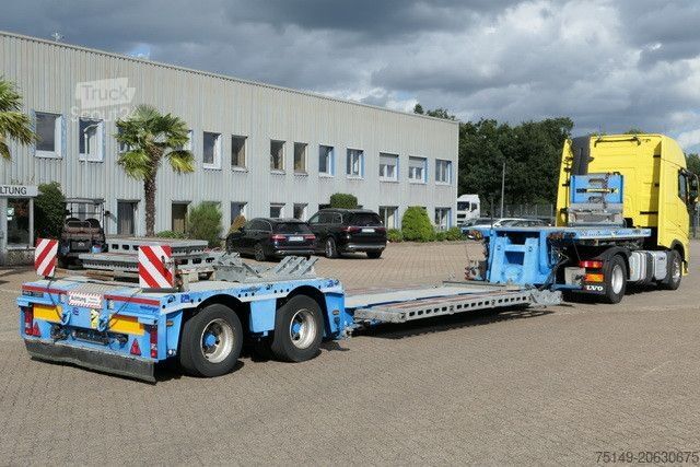 Reboque de plataforma rebaixada MEUSBURGER MPG 2, ausziehbar, verbreiterbar, Radmulden, BPW