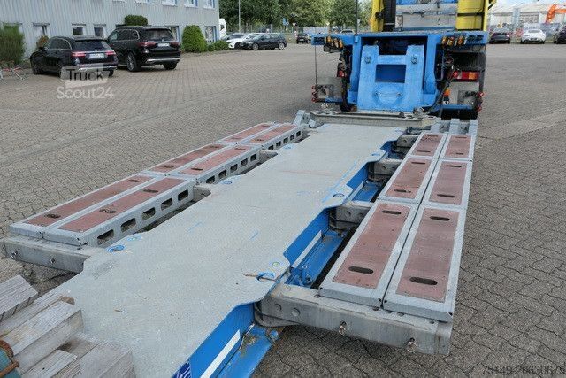 Reboque de plataforma rebaixada MEUSBURGER MPG 2, ausziehbar, verbreiterbar, Radmulden, BPW