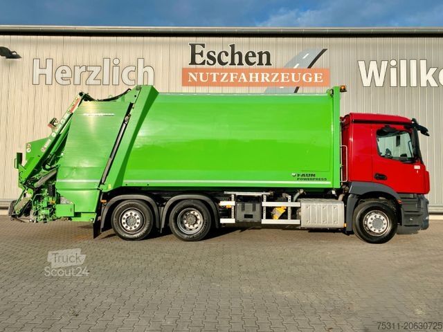Vuilniswagen MERCEDES-BENZ 2533 6x2/Lenk|FAUN Powerpress*Kamera*3x Sitze*AC