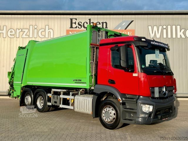 Vuilniswagen MERCEDES-BENZ 2533 6x2/Lenk|FAUN Powerpress*Kamera*3x Sitze*AC