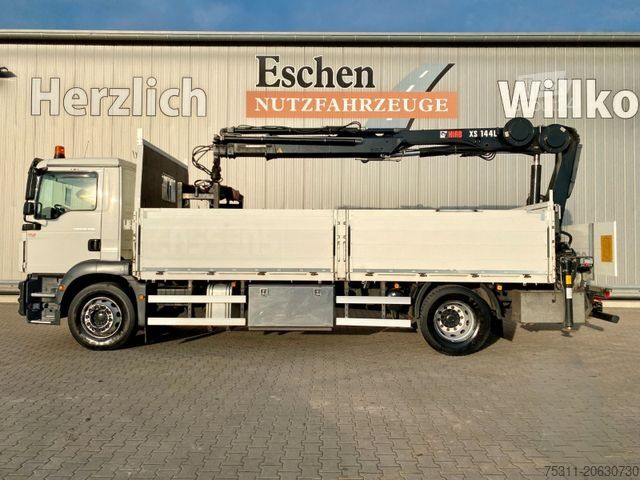 Flatbed truck MAN TGM 18.320 BL | HIAB 144*Funk*AHK*Kamera*AC