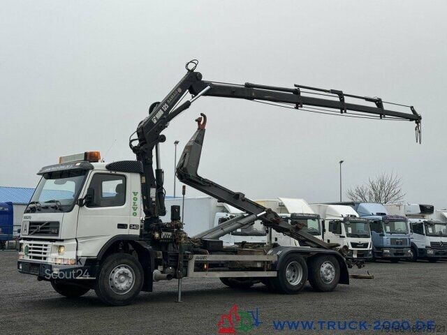 Roll-off kiper kamion Volvo 340 HIAB Kran 11,9m=790kg 5+6 Steuerkreis Klima