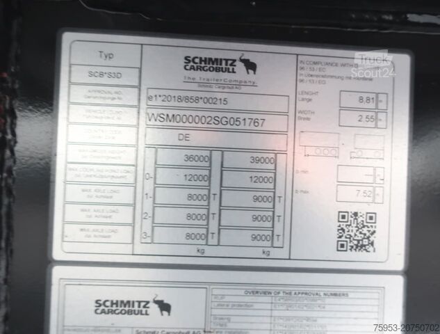 Naczepa wywrotka Schmitz SKI 24 27,2m³ Alu Kasten Kunstoffboden Alcoa neu