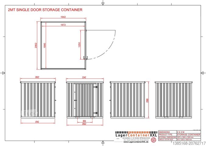 Zabojnik Elipo® Baucontainer Container Lagercontainer Blechcontainer Schnellbau