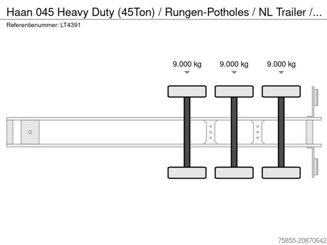 Plattformanhänger Haan 045 Heavy Duty (45Ton) / Rungen-Potholes / NL T...