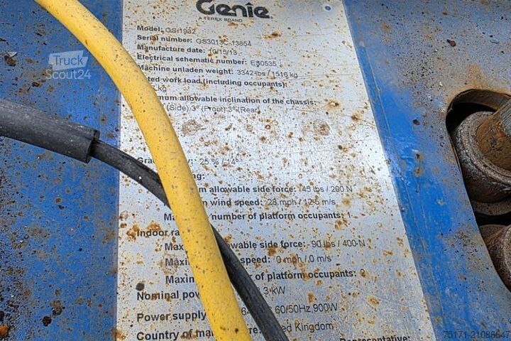 Šķēres lifts Genie GS1932 Electric, Working Height 7.8 m, 227kg Capac