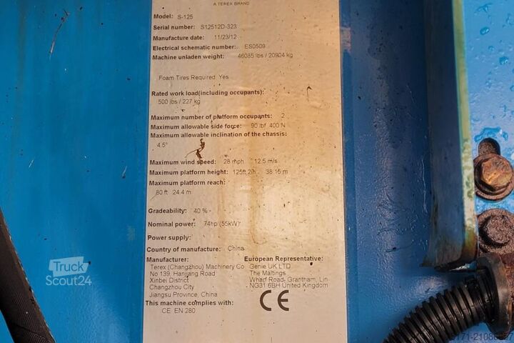 Телескопическая платформа Genie S125 As-Is, Diesel, 4x4x4 Drive, 40.1m Working Hei