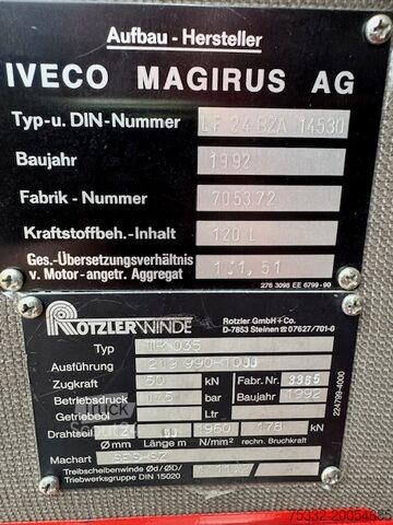 Vrachtwagen met tankopbouw Iveco Magirus 120-25 Feuerwehr Allrad 4x4    V 8 Motor