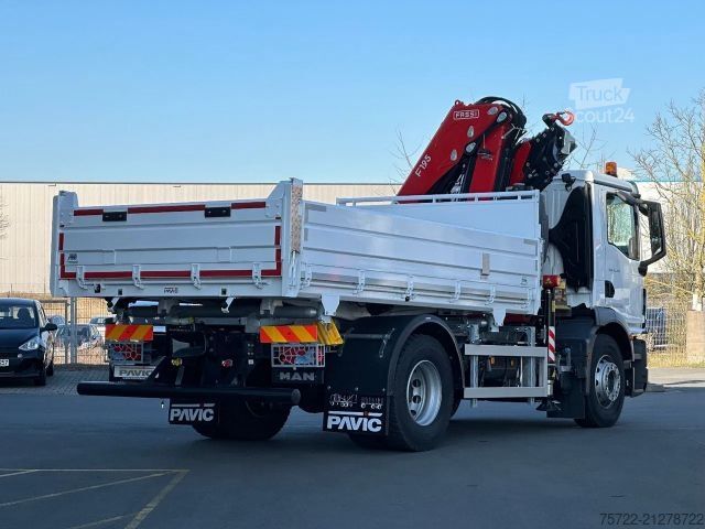Three-sided tipper truck MAN TGM 18.320 4x2 BL Krankipper Fassi 195