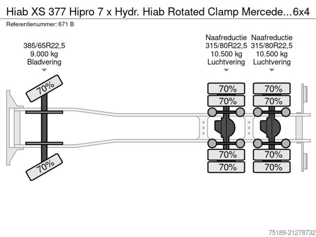 Camión grúa Hiab XS 377 Hipro 7 x Hydr. Hiab Rotated Clamp Merce...