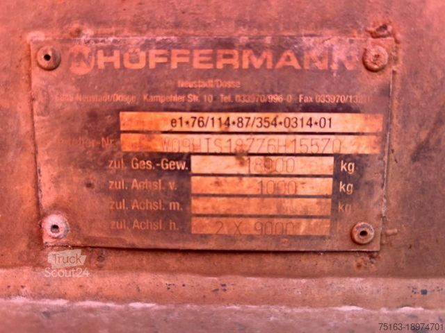 Oplegger HÜFFERMANN Tandemanhänger HTS 1877 Containeranhänger