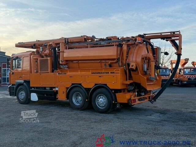 Vakuuminė cisterna sunkvežimis MAN 26.360 Müller Saug- Spüler + Wasseraufbereitung