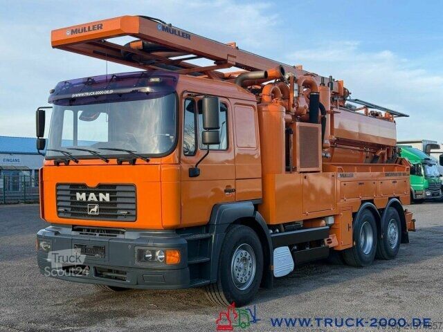 Vakuuminė cisterna sunkvežimis MAN 26.360 Müller Saug- Spüler + Wasseraufbereitung