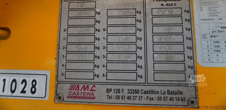 Semiremorcă AMC Castera S/R 38T semi-trailer / steering axle