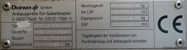 Posizionatore forche DURWEN UZV 25 CS