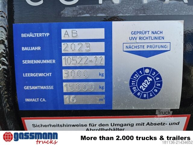 Roll-off container  Abrollcontainer Halfpipe ca. 16m³, Hardox, hydr.