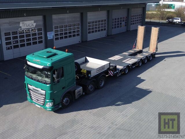 Tieflader-Sattelauflieger Faymonville 4-1+3-Achs-Tele-Semi-Radmulden-Rampen