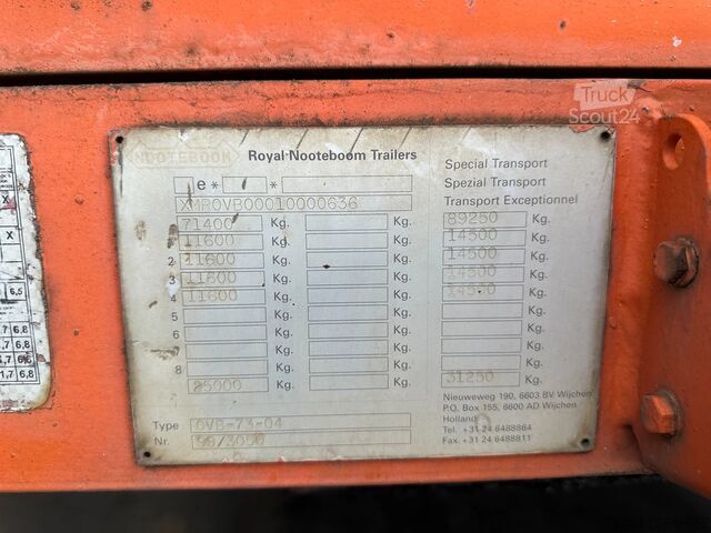 Platformos priekaba Nooteboom OVB-73-04 73 tons Ballast trailer / 4 axles / 3...
