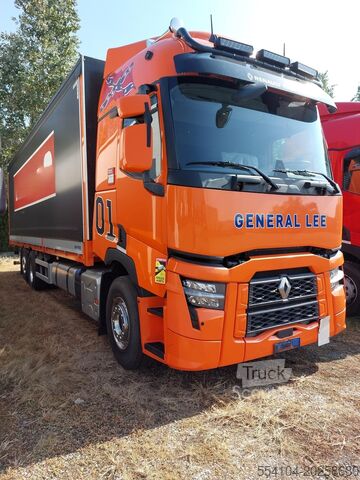 φορτηγό με επίπεδη επιφάνεια και μουσαμά Renault T
