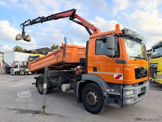 Camion benne MAN TGM 18.340BB/Meiller+PalfingerPK11001B+Greifer