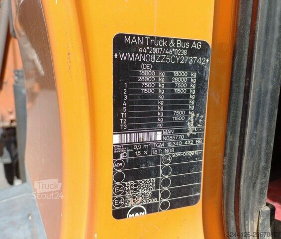 Camion benne MAN TGM 18.340BB/Meiller+PalfingerPK11001B+Greifer