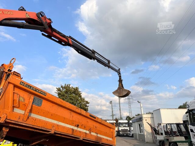Camion-benne tricar MAN TGM 18.340BB/Meiller+PalfingerPK11001B+Greifer