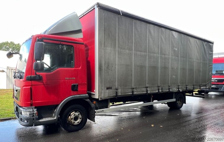 Curtain sider van MAN TGL 8.180 Pritsche + Schiebeplane AHK Klima
