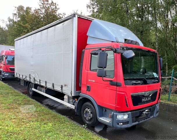 Curtain sider van MAN TGL 8.180 Pritsche + Schiebeplane AHK Klima